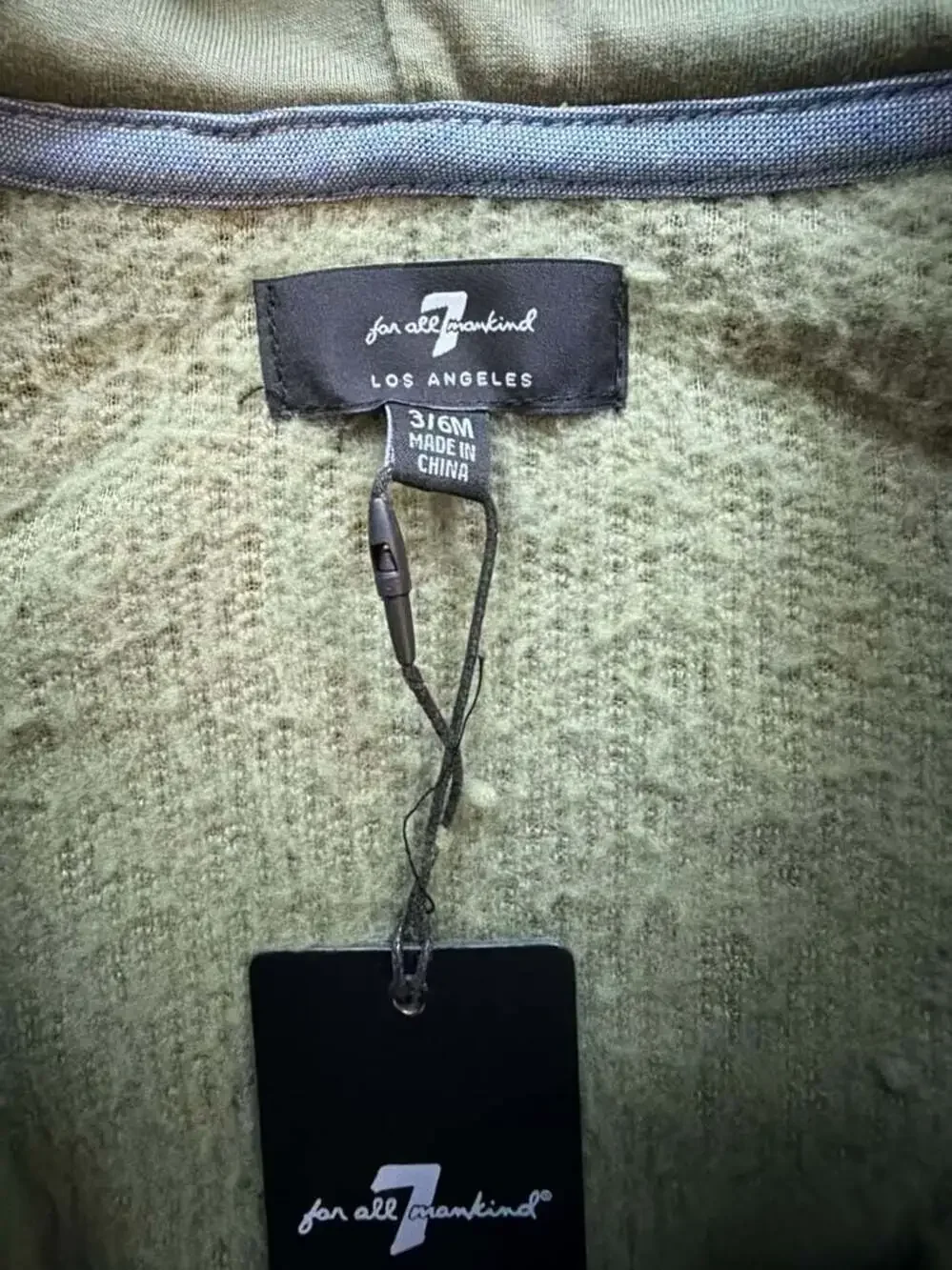 7 For All Mankind Olivine Sherpa Fleece Bear Ear Hooded Baby Jacket Size 3/6M